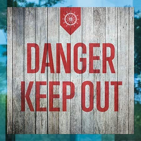 CGSignLab | Опасност држете се надвор -наутично дрво Влечење на прозорецот | 24 x24