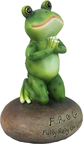 DWK - Толку хописки жаби - среќна двојка од жаби, па заедно, заедно забавен декор фигура романтична статуа за домашна градина и канцеларија, 6,5