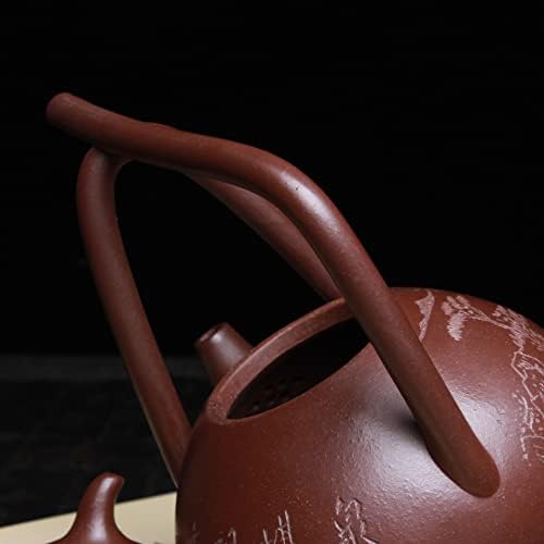 Автентична позната мастер грнчарска резба Рачно изработена пурпурна песочна тенџере Донгпо лианг чајник е рачно изработен и прилагоден