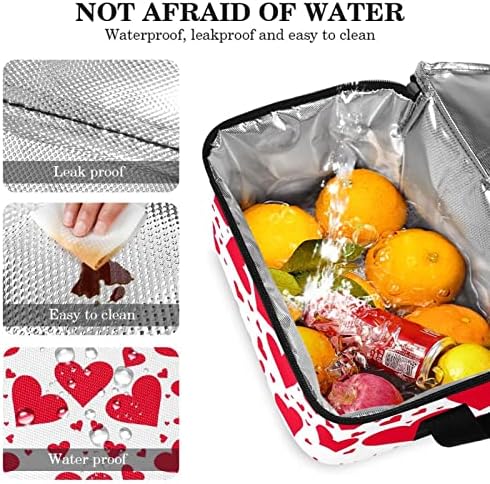 Среќен Ден на вineубените Црвена loveубов торба за испорака на храна за срце, изолирана торба за намирници | Двоен патент
