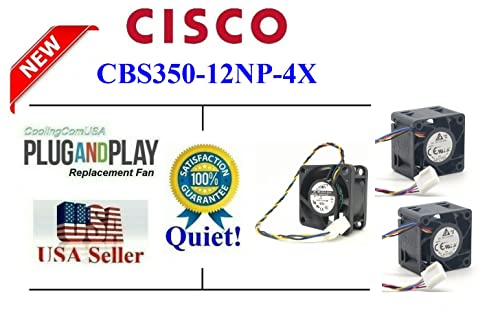3x Најмногу тивки вентилатори за замена, компатибилен за Cisco CBS350-12NP-4X