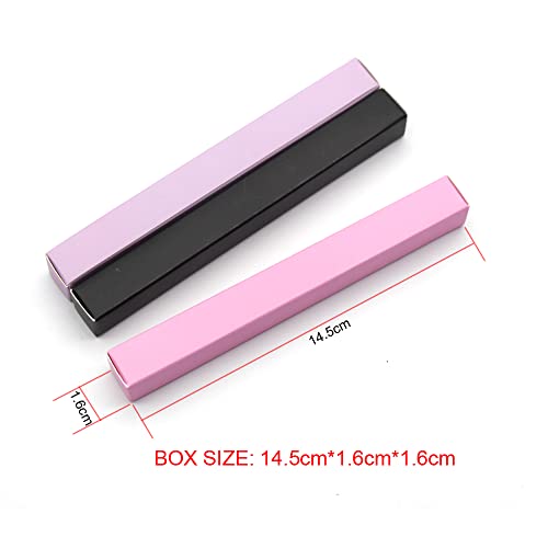 Етикета празна хартиена кутија за пакување за течна ајлајнер шминка црна водоотпорна лепак за трепки бело/розово, е01,50 парчиња