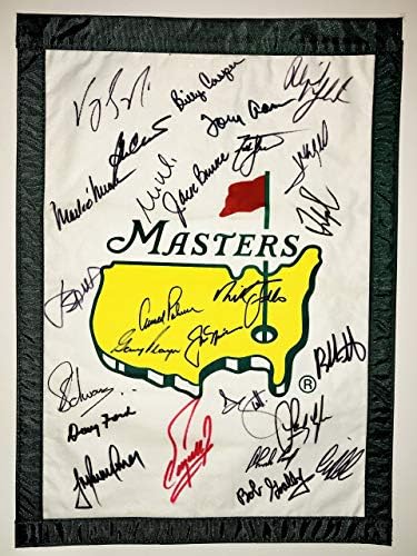 Мастерс голф знаме потпишан Џордан Шпион Џек Никлаус арнолд палмер 26 шампиони пса днк лоа