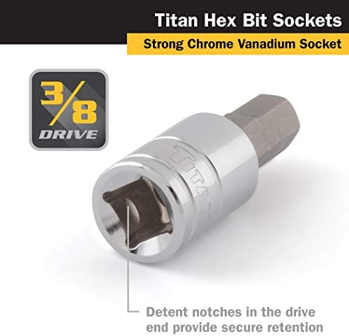 Титан 15608 3/8-Инчен Погон х 8мм Хексадецимален Битен Штекер