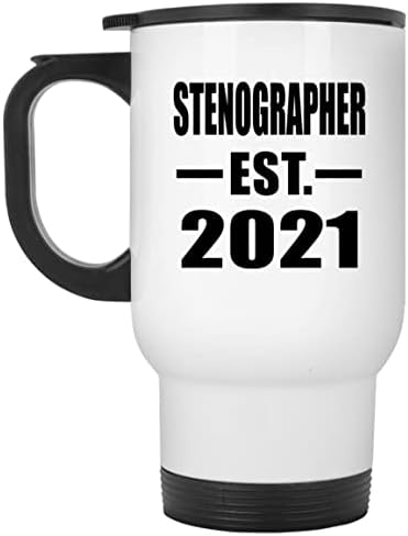 Дизајнирајте Стенограф Воспоставен E. 2021 Година, Бела Патна Кригла 14оз Изолирана Гимнастика Од Нерѓосувачки Челик, Подароци