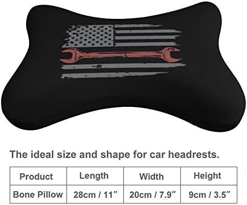 Гроздобер механичар во САД знаме автомобил вратот перница 2 парчиња удобна автоматска перница за глава од глава за дишење на меморија од пена