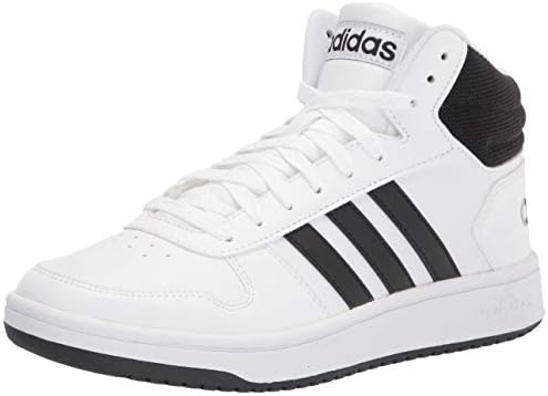 Адидас машки обрачи 2.0 средно кошаркарско чевли, бело/црно/црно, 6,5
