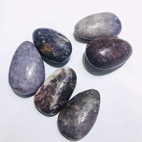 Леевон 1 парчиња суров природен сугилит кварц овален камен полиран виолетова кристал испрскан камен јуанин