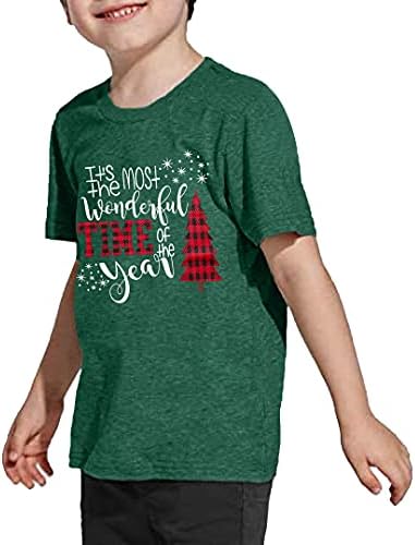 Божиќни кошули мали деца девојчиња Божиќ, Бафало карирани дрвја маица Божиќни графички маички за празници