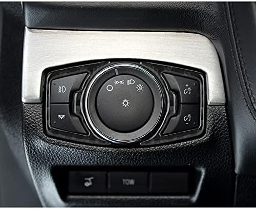 Nuoozy компатибилен со прекинувачот на предните светла рамка на панелот на панелот за внатрешни работи на јаглеродни влакна за 2011 2012 2013 2014 2015 2017 2017 2018 2019 2019 Ford Explorer Black
