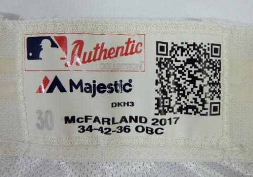 2017 Arizona Diamondbacks T.J McFarland 30 Игра користеше бели панталони 34-42-36 84-Игра користена MLB панталони