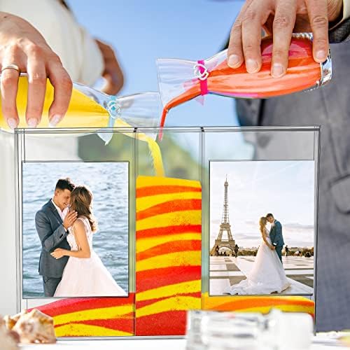 Quekay свадба единство церемонија на песок Фото рамка чиста акрилна церемонија на песок сенка кутија со рамка за слики за украси