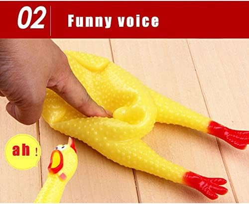 Kujobuy мал - 1 пакет - врескање жолто гумено пилешко куче играчка не токсична залак отпорна на пискава играчка прекрасна бебешка куче