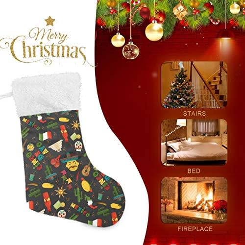 Пимилагу лат стил црни Божиќни чорапи 1 пакет 17,7 , виси чорапи за Божиќна декорација