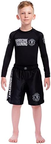 Хардкор тренинг Детска боксерски шорцеви регрутираат црна борба со кикбоксот BJJ фитнес трчање вежба вежба спортска облека