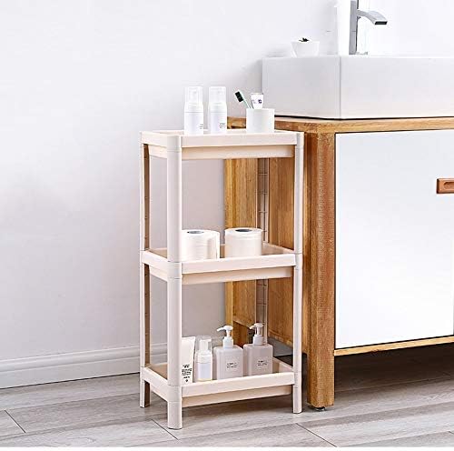ZZXXC повеќеслојна полица за туширање, пластични полици за складирање на организатор за одвојување за бања за кујна спална соба бела