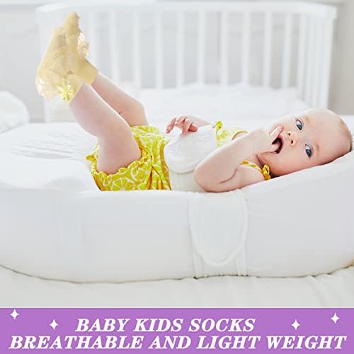 Хилбан 9 пара бебиња чипка чорапи Девојки за девојчиња од рифли, новороденчиња чорапи, принцеза Фрили чорапи, чипка памучни чорапи за девојки