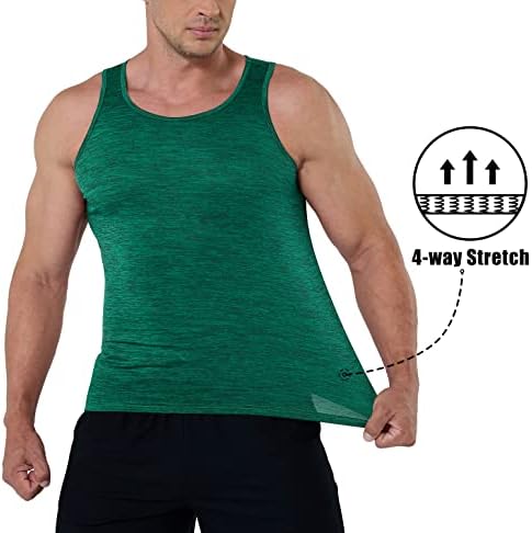 Манкоменски машки 3 пакувања на резервоарот Брзи суви мускули Атлетски кошули без ракави за теретана за боди -билдинг