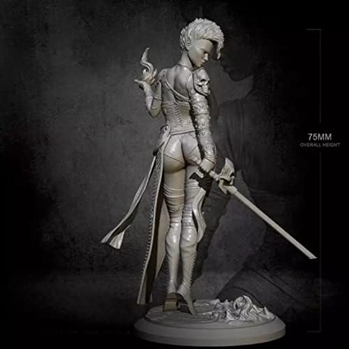 Гудмоел 75мм 1/24 Античка фантазија Комплет за фигури на женски воин воин непрекинато и необоени минијатури/CK-8151