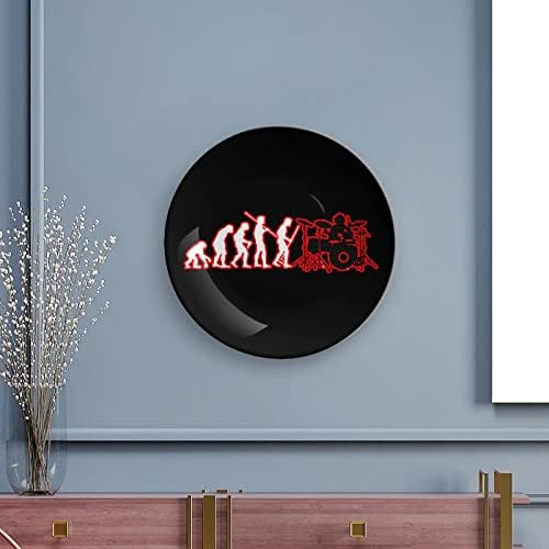 Тапанар еволуција Декоративна чинија тркалезни керамички плочи со приказ за свадбени декор за домашна канцеларија