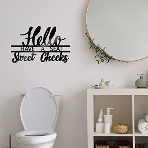 Здраво слатки образи знак имајте seadиден знак метал бања wallид декор Смешна бања wallидни букви фарма куќа куќа кујна тоалет за бања,