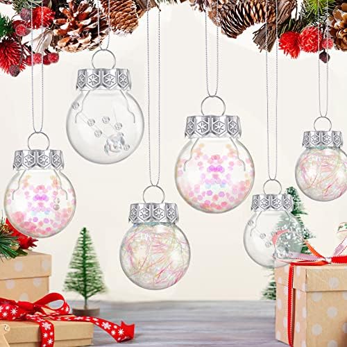 30 парчиња чисти бели божиќни топки пластични украси топки Божиќ чисти Божиќни украси дрвени топки за новогодишни украси за забава