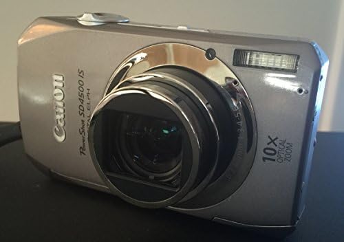 Канон PowerShot SD4500IS 10 MP Дигитална камера со стабилизиран зум на 10x оптички слики и 3,0-инчен ЛЦД, сребро