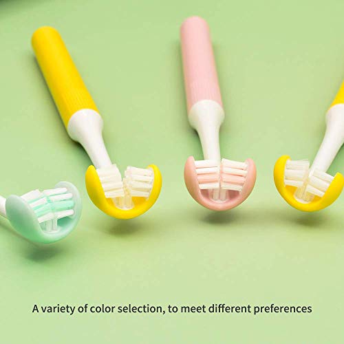 3D четки за заби на Gogocat за возрасни розови, 3 еднострани завиткани заби четка за орална нега.1 брои