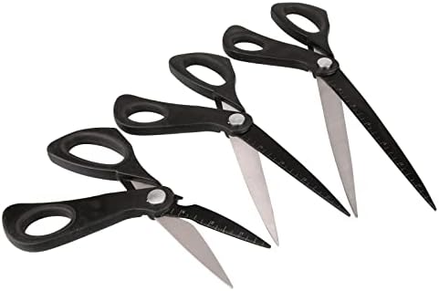 Олимпија алатки со тешки ножици сет 3pk, повеќенаменски ултра остри ножици, премија сечила од не'рѓосувачки челик, ергономски зафат црно, за канцелариски