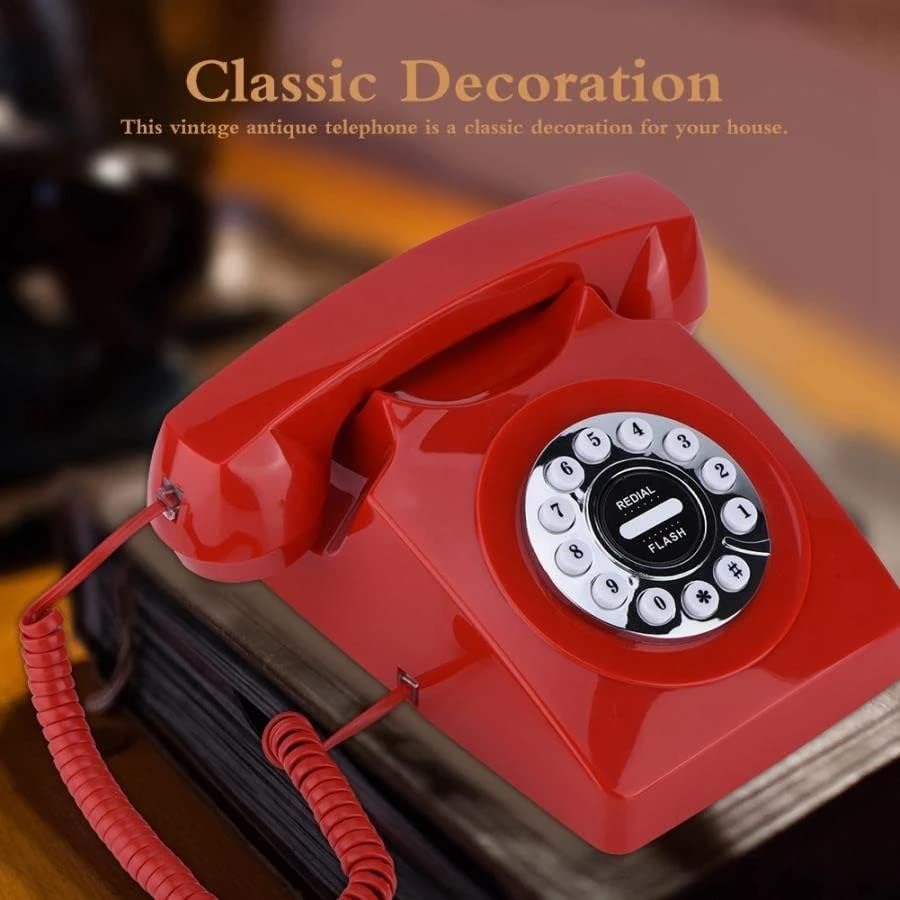 N/A Rotary Dial Tonef Wired Retro Telephone за домашна канцеларија за откажување на гроздобер антички телефон