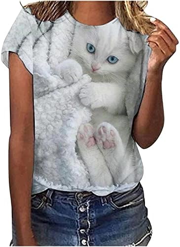 Маичка за блуза за девојчиња есен лето 2023 година со брод со краток ракав со кратки ракави, памучна птица цветна графичка обична блуза 3p 3p