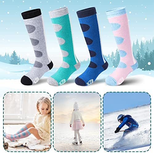 Пронаоѓања за деца скијачки чорапи, мерино волна од снежни чорапи, зимско топло скијање сноубординг за момчиња и девојчиња за мали