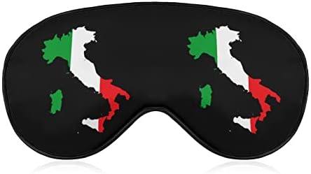 Италијански Мапа Знаме Печатење Маска За Очи Светло Блокирање Маска За Спиење Со Прилагодлив Ремен За Патување Работа Во Смена За Спиење