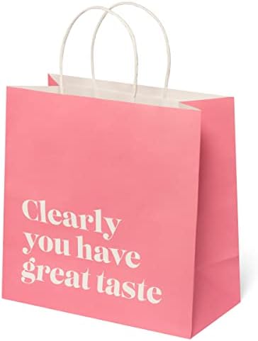 Сејмур Буц 24 Пакет Торби За Подароци-10 х5 х10 - Имате Одличен Вкус-Розови Торби За Купување На Мало, Ви Благодариме Торби За Бутици
