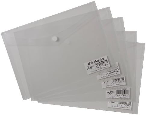 50 x A5 Обетка Паричник Папка Јасно Пластични Носителот На Документот датотека Со Притиснете Обетка Попер