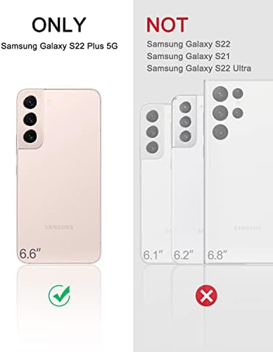 Декснор За Куќиштето Samsung Galaxy S22 Plus, [Вграден Заштитник На Екранот И Држач За Удари] Тешка Заштита Од Воено Одделение Заштитен Капак