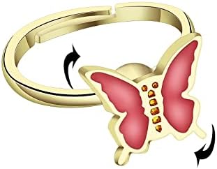 Fidget Spinner Rings за жени, пеперутка и маргаритка што ротираат прстен за анксиозност за жени кои се девојки или маж - прилагодлив подарок