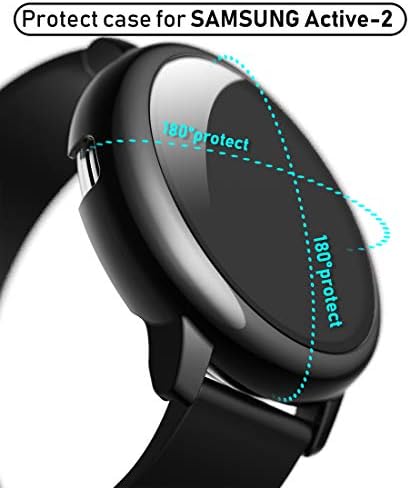 AWADUO Smartwatch Целосна Покриеност Компјутер Заштитен Случај Покритие Со Калено Стакло Заштитник На Екранот За Samsung Galaxy Види Активни