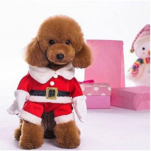 Накоко миленичиња Божиќни носии костуми за кучиња со капаче Дедо Мраз костум кучиња дуксери мачки Божиќни носии
