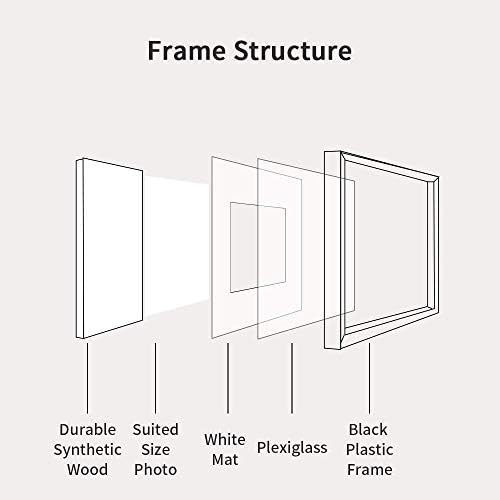 Zyue 6x8 инчен рамка за слика направена од цврсто дрво и висока дефиниција Плексиглас дисплеј слики за табела на горниот приказ и монтажа