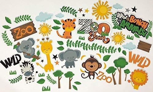 Die Cuts & Paper Set - Забава за зоолошка градина - од Мис Кејт Cuttables | 16 единечни - еднострани 12 x12 премиум специјализирани листови за