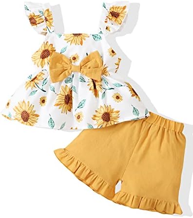 Детето бебе девојче лето облека за новороденчиња облека облека од рафли цвеќиња без ракави кратки комплети облеки на бебешки девојчиња