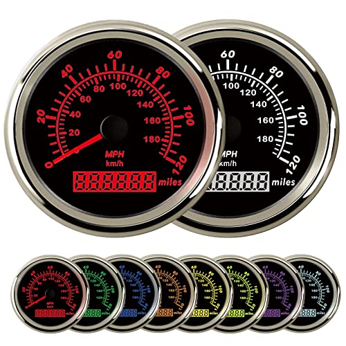 Kgob 85mm Универзален автомобил GPS брзинометар 0 ~ 120mph 0-180km/h Дигитален GPS odometers Trip Counter Counter индикатори Брзини мерачи