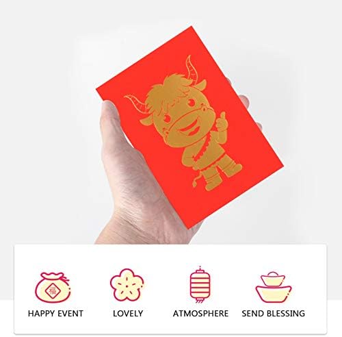 БЕСТОЈАРД 24 парчиња Кинеска Нова Година Црвени Пликови 2021 Хороскопски ВОЛ Нова Година Среќни Пари Пакети Пролетен Фестивал Кинески Црвени