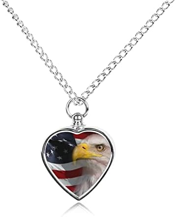 Американски Ќелав Орел Знаме На САД Меморијален Ѓердан За Миленичиња Накит За Кремирање Пепел Ѓердан Од Урна Приврзок За Спомен Една