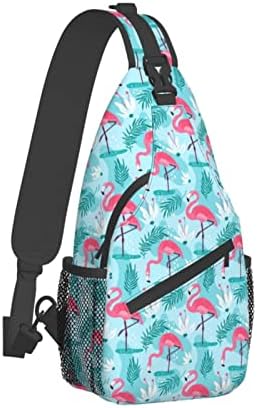Qurdtt Пинк Фламинго прашка торбички торбички торбички крстосници ранец ранец патувајќи пешачење дневен пакет за мажи жени