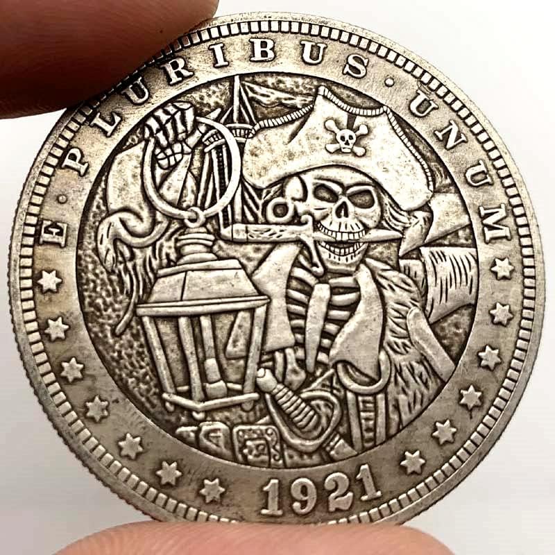 1921 Скитници Монети Пиратски Врежани Антички Бакар Стар Сребрен Медал Колекција Монети Бакарни Сребрени Монети Комеморативни Монети