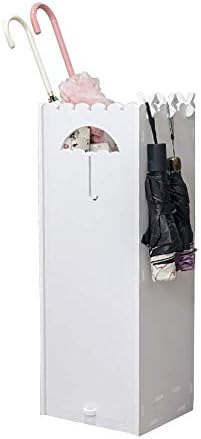 Lxdzxy чадор корпа, чадор стојат бел квадрат држач за складирање решетката кука за одење, држач за стоење со куки за капење 21,5 × 25 × 66