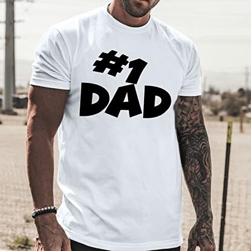 Машки кошули за мажи на Здфер фитнес спорт на отворено кратки ракави татковци ден печатени врвови на маица за вратот на вратот Обичен