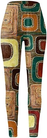 Zdferенски женски ацтеки хеланки меки четкани Божиќни глуждови панталони Етнички графички печатени јога панталони погодни за